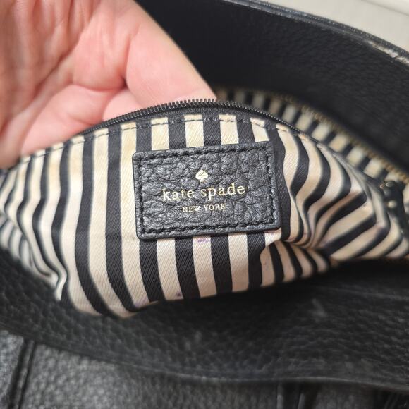 Kate Spade Black Pebbled Leather Southport Avenue Oden Tote Handbag Purse - Picture 11 of 11